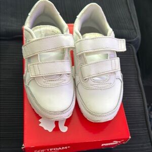 Puma White Velcro Sneakers with Classic Design